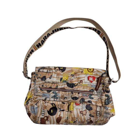 Harajuku Lovers Crossbody Bag Beige Women’s Purse Animals - USED - Picture 2 of 8